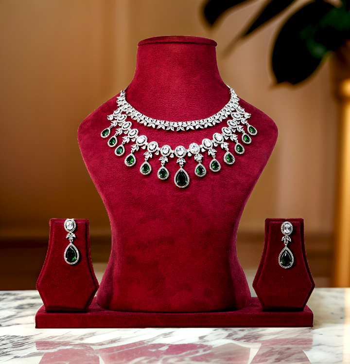 AMAITA EXCLUSIVE AMERICAN DIAMOND DROP SET