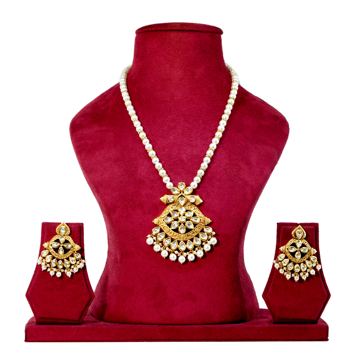 Kundan Long Necklace with Earring Jewellery Set for Women Girls