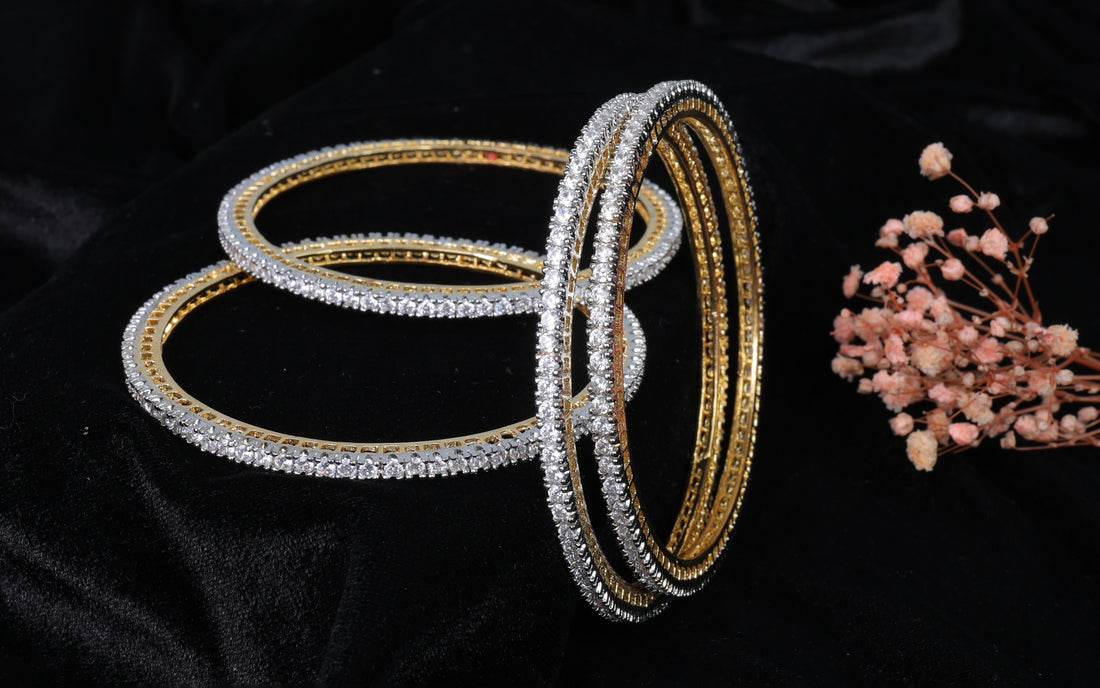 american diamond solitare look bangles