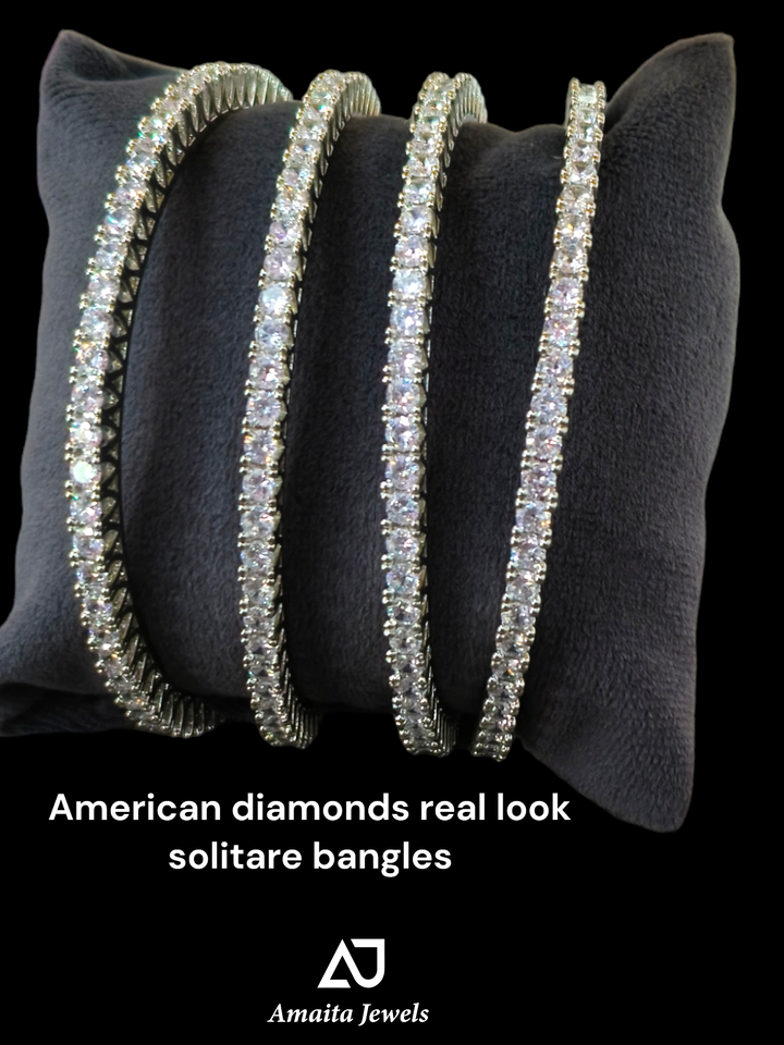 american diamond solitare look bangles