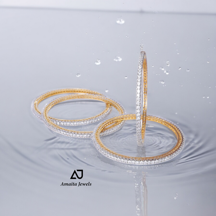 american diamond solitare look bangles