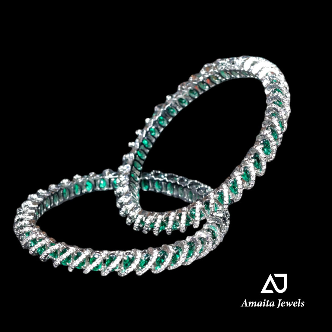 American diamonds emrald bangles