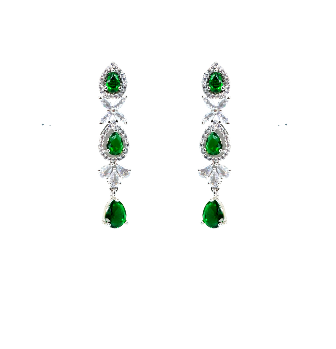 AMAITA ZIRCOINA AMERICAN DIAMOND EMREALD SET ALOOK LIKE REAL DIAMOND SET