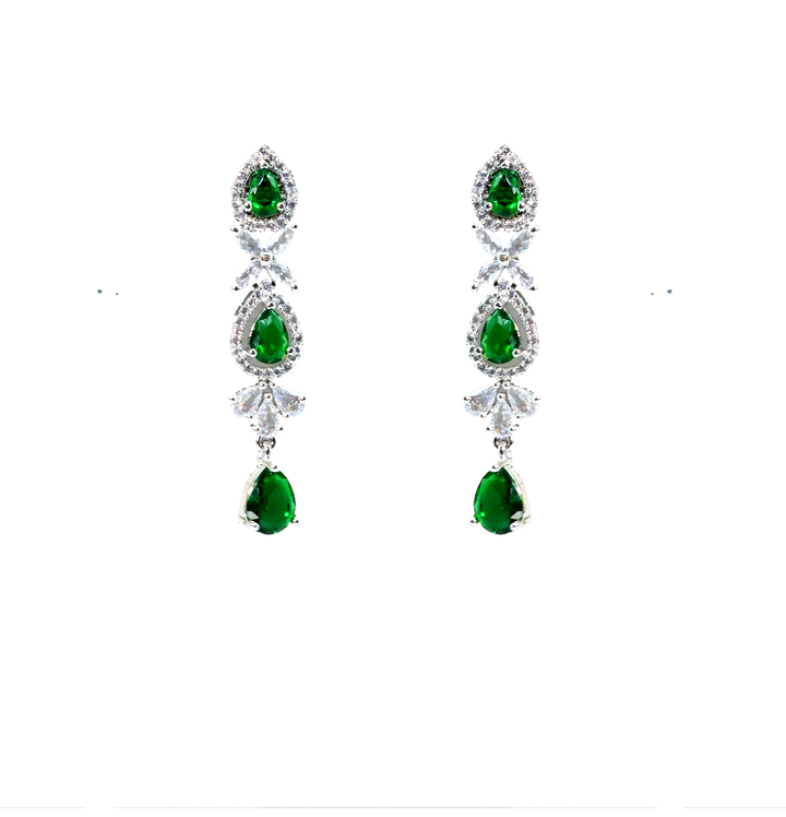 AMAITA ZIRCOINA AMERICAN DIAMOND EMREALD SET ALOOK LIKE REAL DIAMOND SET